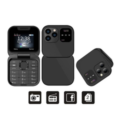 Téléphone de poche pliable 1,77" I16 PRO Double SIM Caméra Bluetooth MP4