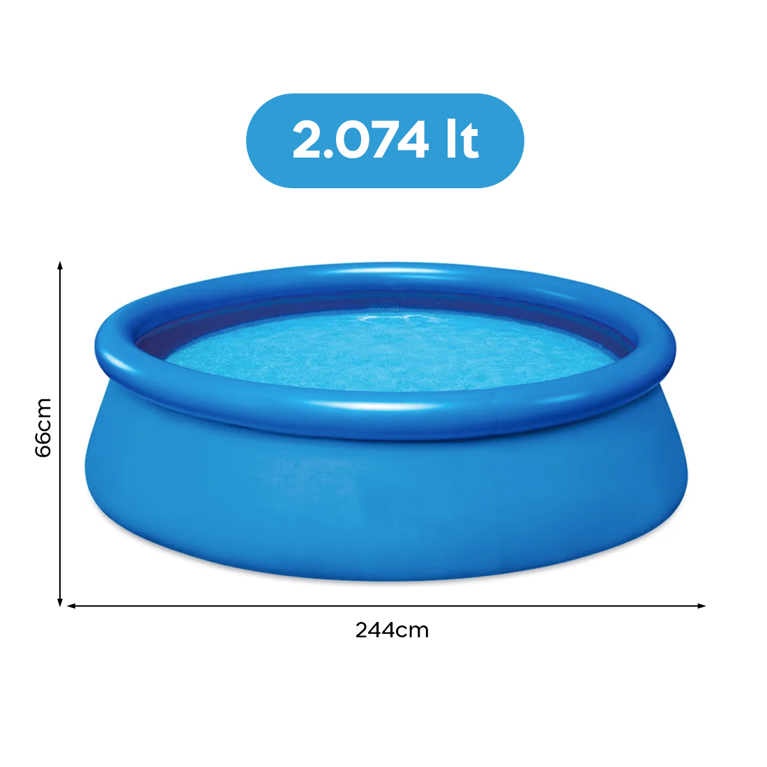 Piscine autoportante ronde avec boudin gonflable PVC BL568 et filtre 244xH66cm