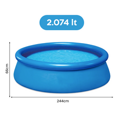 Piscine autoportante ronde avec boudin gonflable PVC BL568 et filtre 244xH66cm