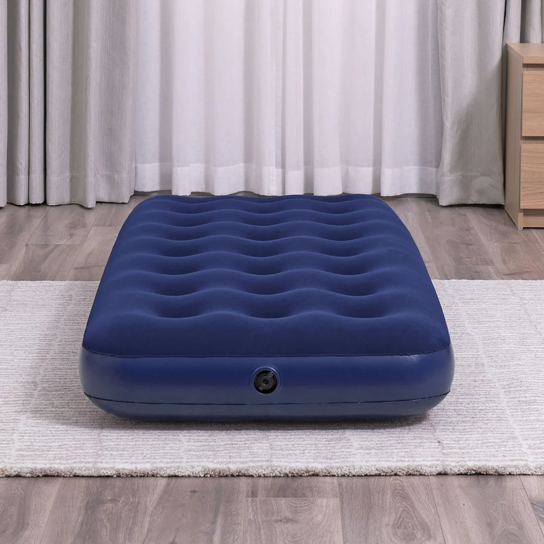 Matelas gonflable individuel pour camping et maison avec effet floqué 185x76cm