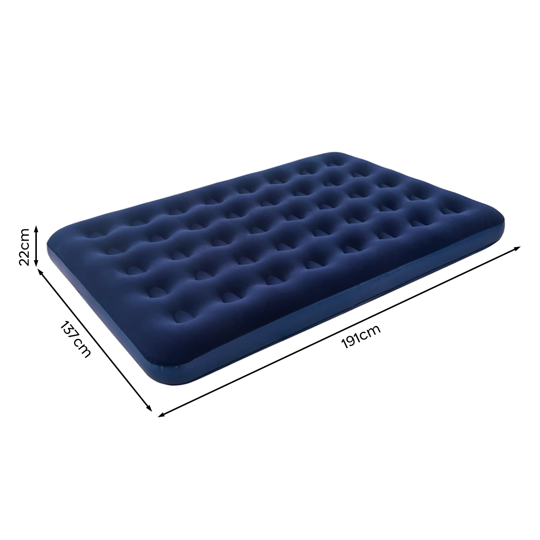 Matelas gonflable double pour le camping et maison avec effet floqué 191x137cm