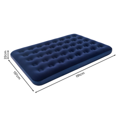 Matelas gonflable double pour le camping et maison avec effet floqué 191x137cm