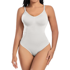 Body gainant sans manches pour femme à bretelles réglables en tissu élastique