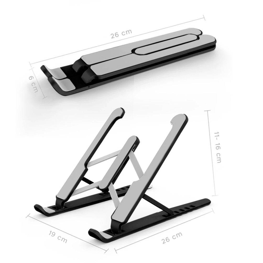 Support d'ordinateur portable pliable antidérapant inclinable à 6 niveaux