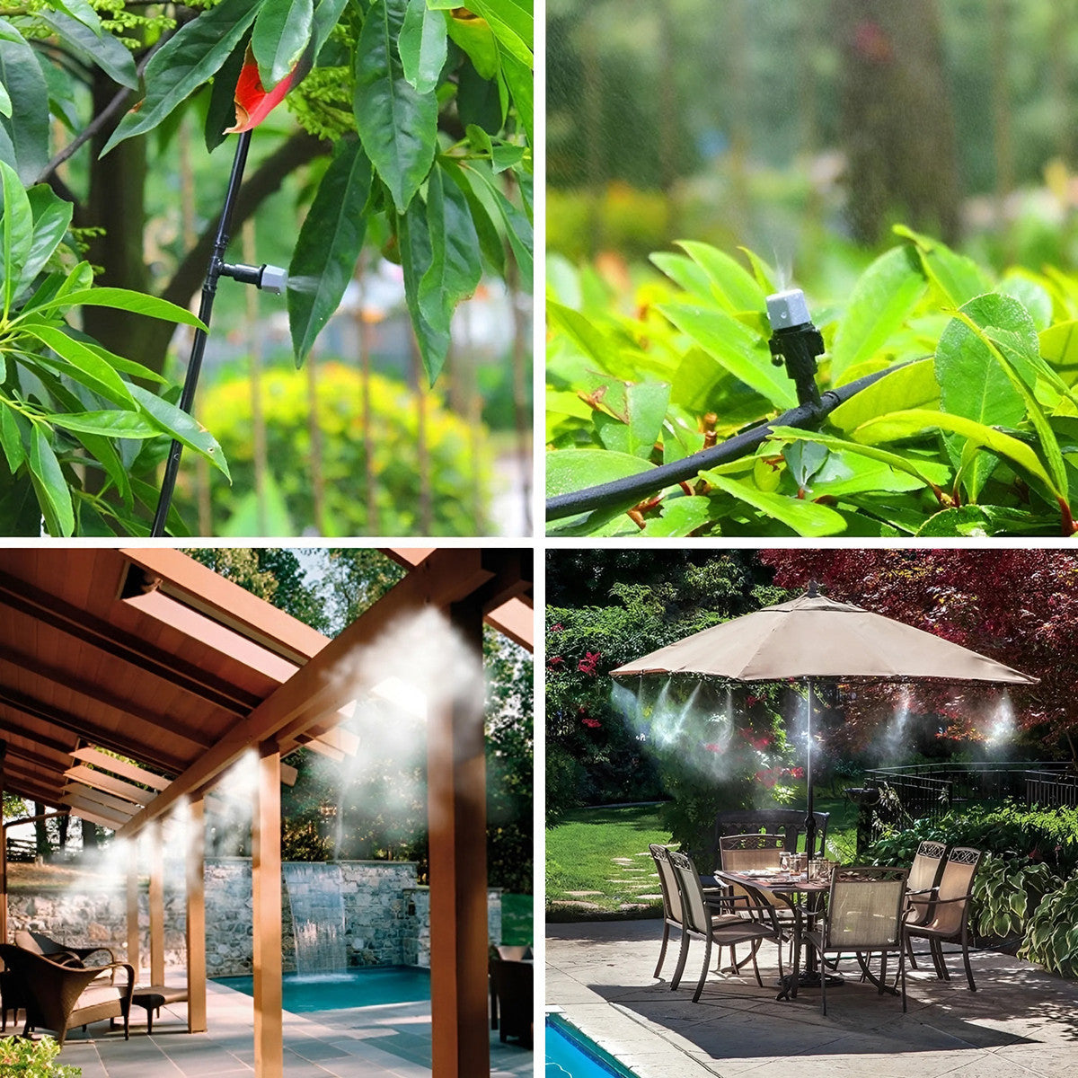 2 PZ Kit système d'arrosage automatique nébuliseur pour extérieur, câble de 10 m