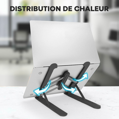 Support d'ordinateur portable pliable antidérapant inclinable à 6 niveaux