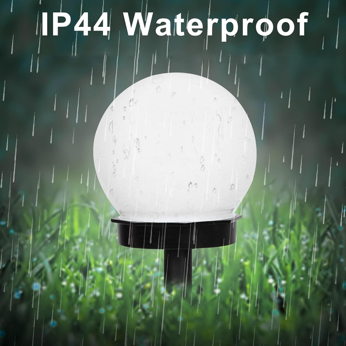 2pz Lampe Sphère Recharge Solaire 10cm pour Extérieur Piquet Plantable Jardin