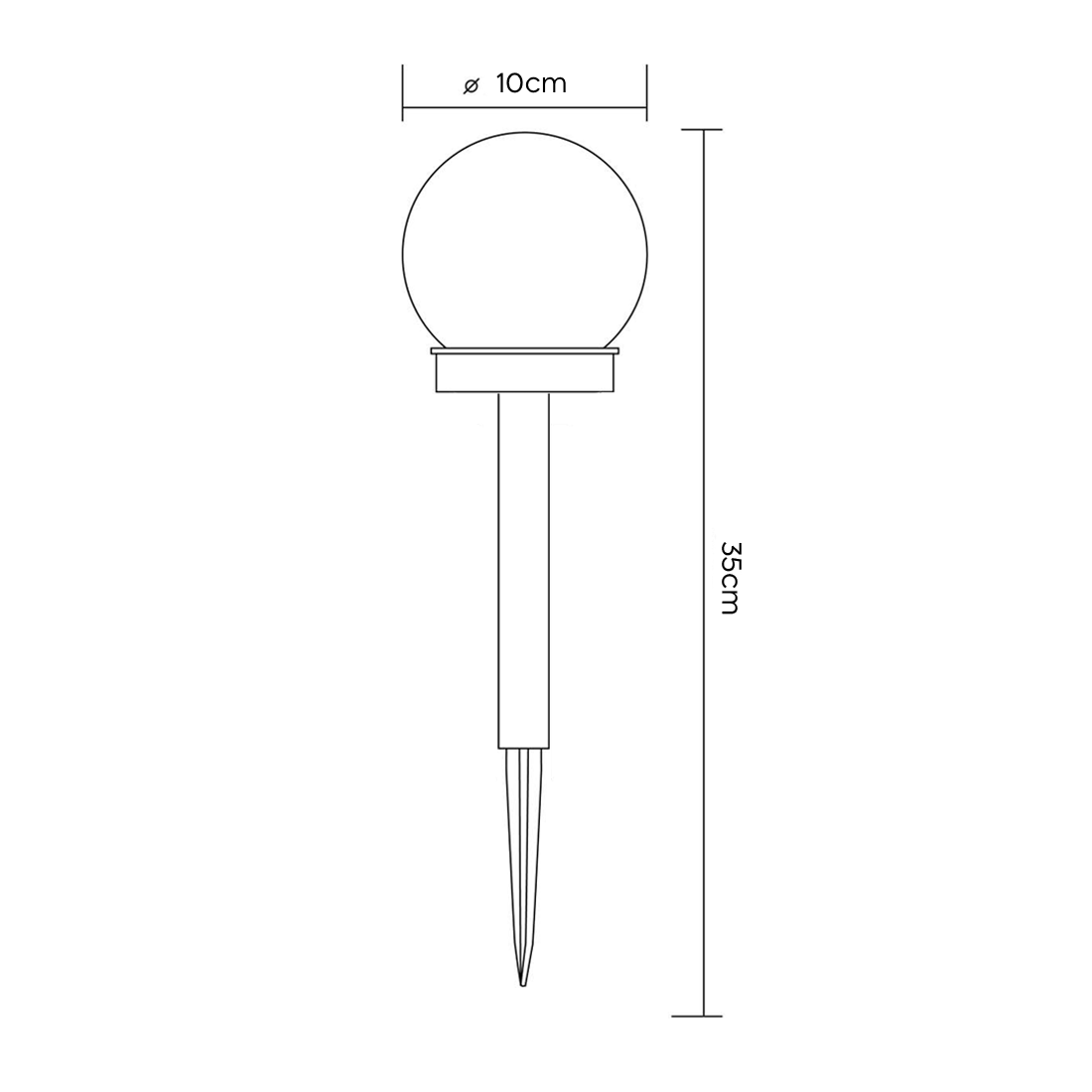 4pz Lampe Sphère Recharge Solaire 10cm pour Extérieur Piquet Plantable Jardin