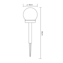 8pz Lampada Sfera Ricarica Solare 10cm Esterno Picchetto Piantabile Giardino