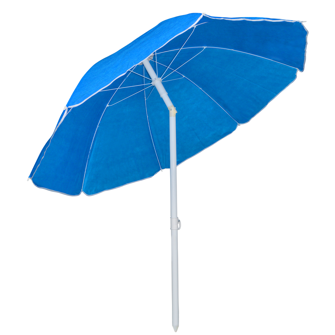 Parasol de plage inclinable antivent avec 8 baleines, mât en aluminium de 180 cm