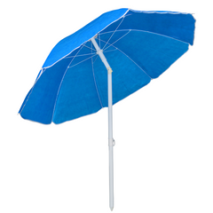 Parasol de plage inclinable antivent avec 8 baleines, mât en aluminium de 180 cm