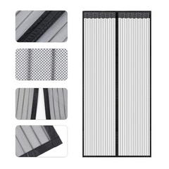 Moustiquaire Magnétique Portes Fermeture Aimant 100x210cm Rideau Anti-Moustiques