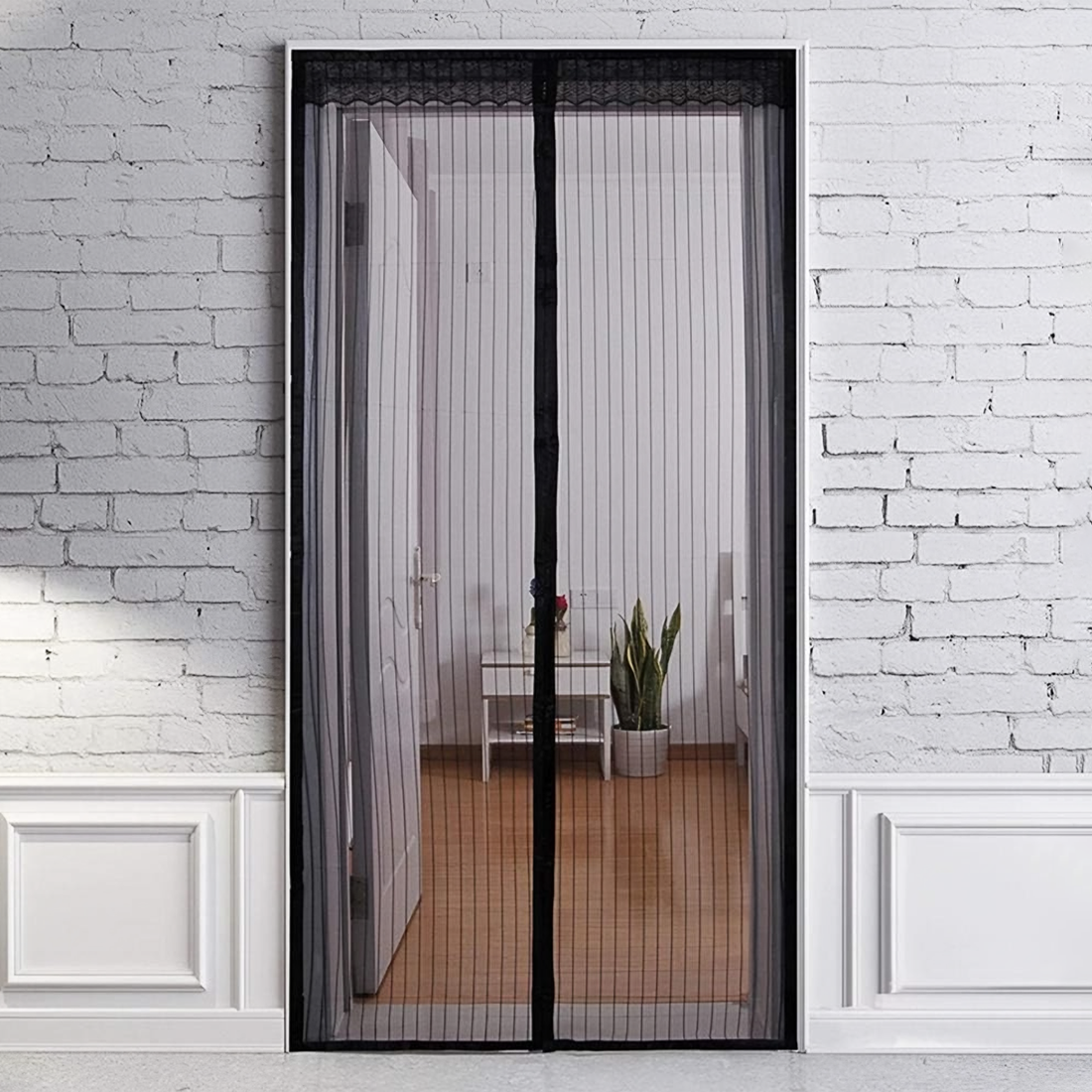 Moustiquaire Magnétique Portes Fermeture Aimant 100x210cm Rideau Anti-Moustiques