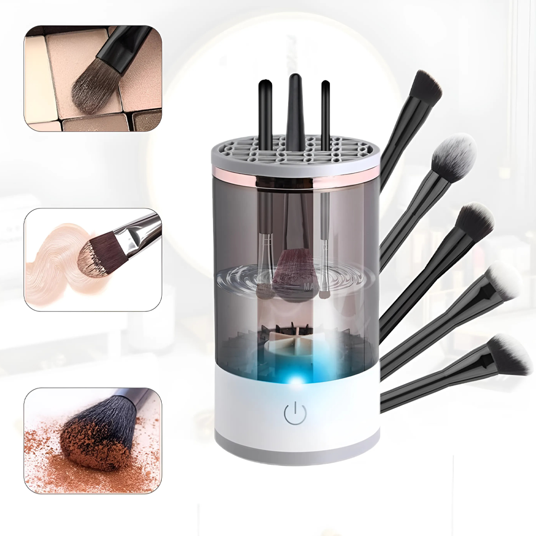 Machine Électrique Nettoyage Pinceaux Maquillage Centrifugeuse Stérilisation UV