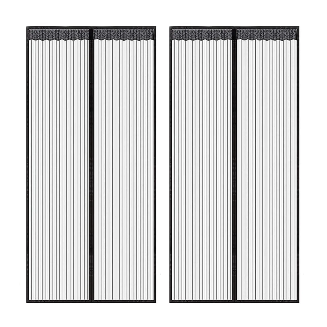 2 Moustiquaire Magnétique Portes Fermeture Aimant 100x210cm Anti-Moustiques