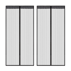 2 Moustiquaire Magnétique Portes Fermeture Aimant 100x210cm Anti-Moustiques