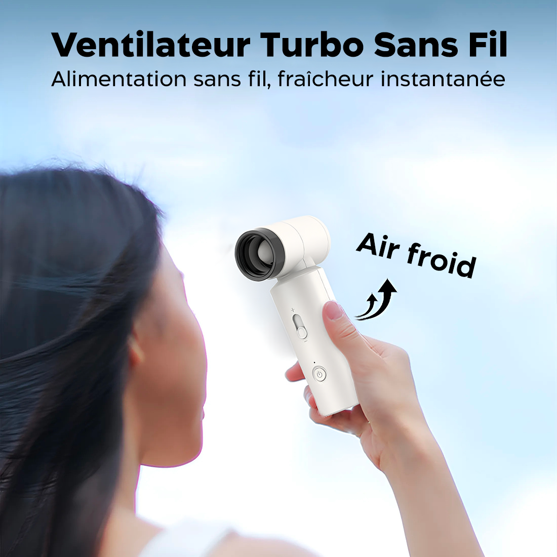 Mini Ventilateur Multifonction Sans Fil Rechargeable avec Vitesse Réglable