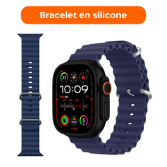 Smartwatch Ultra 49mm 4 Bracelets d'appels et d'applications iOS et Android 4en1