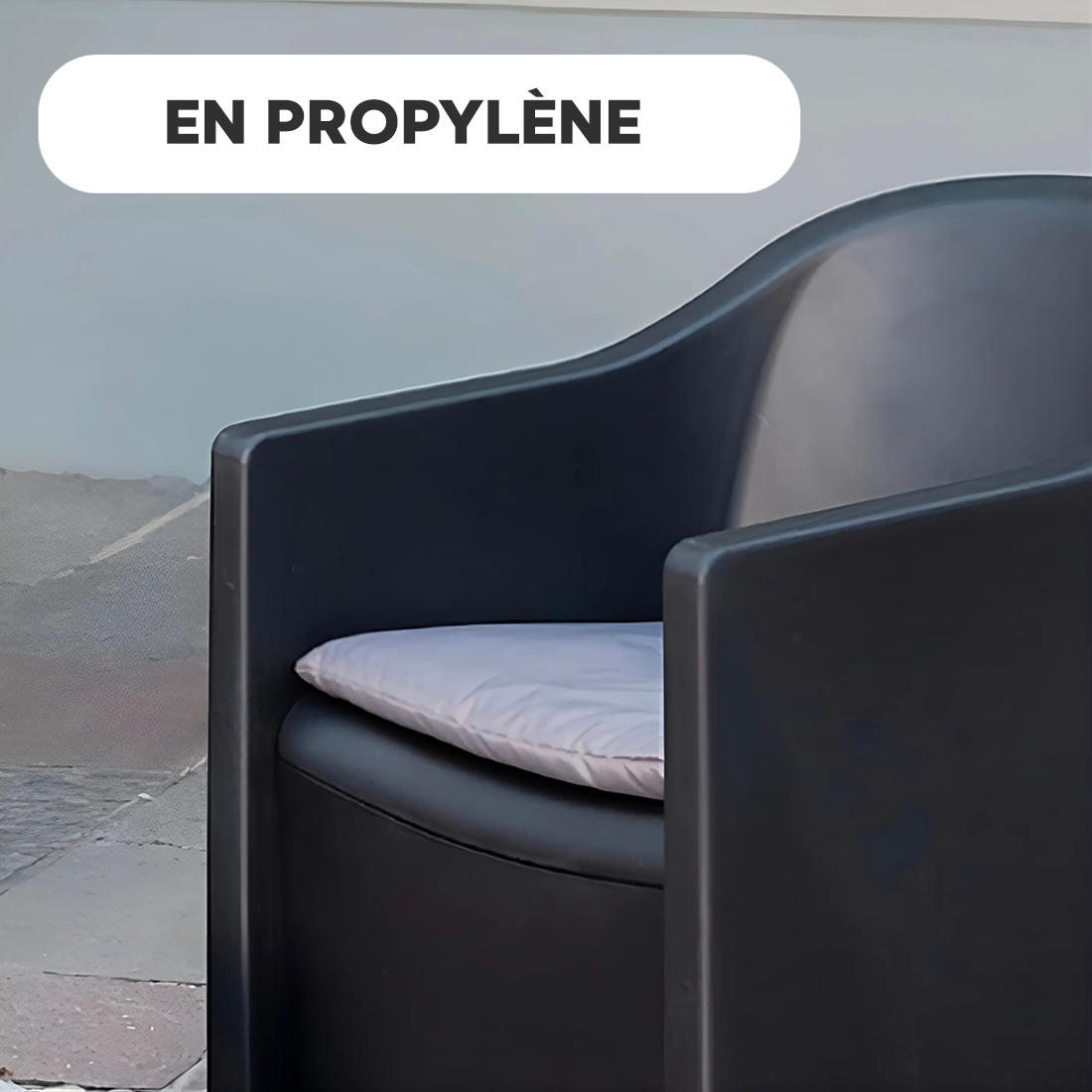 Set Giardino LUNA Salon Jardin Extérieur 2 Fauteuils Table Basse Outdoor Coussin