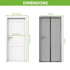 2 Moustiquaire Magnétique Portes Fermeture Aimant 100x210cm Anti-Moustiques
