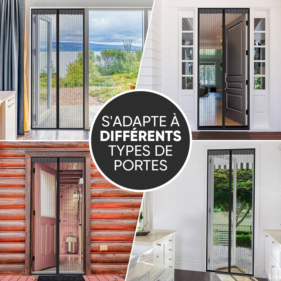 Moustiquaire Magnétique Portes Fermeture Aimant 100x210cm Rideau Anti-Moustiques