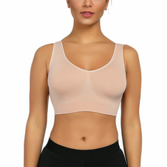 Soutien-gorge de sport Top sans armature avec épaule large respirante élastique