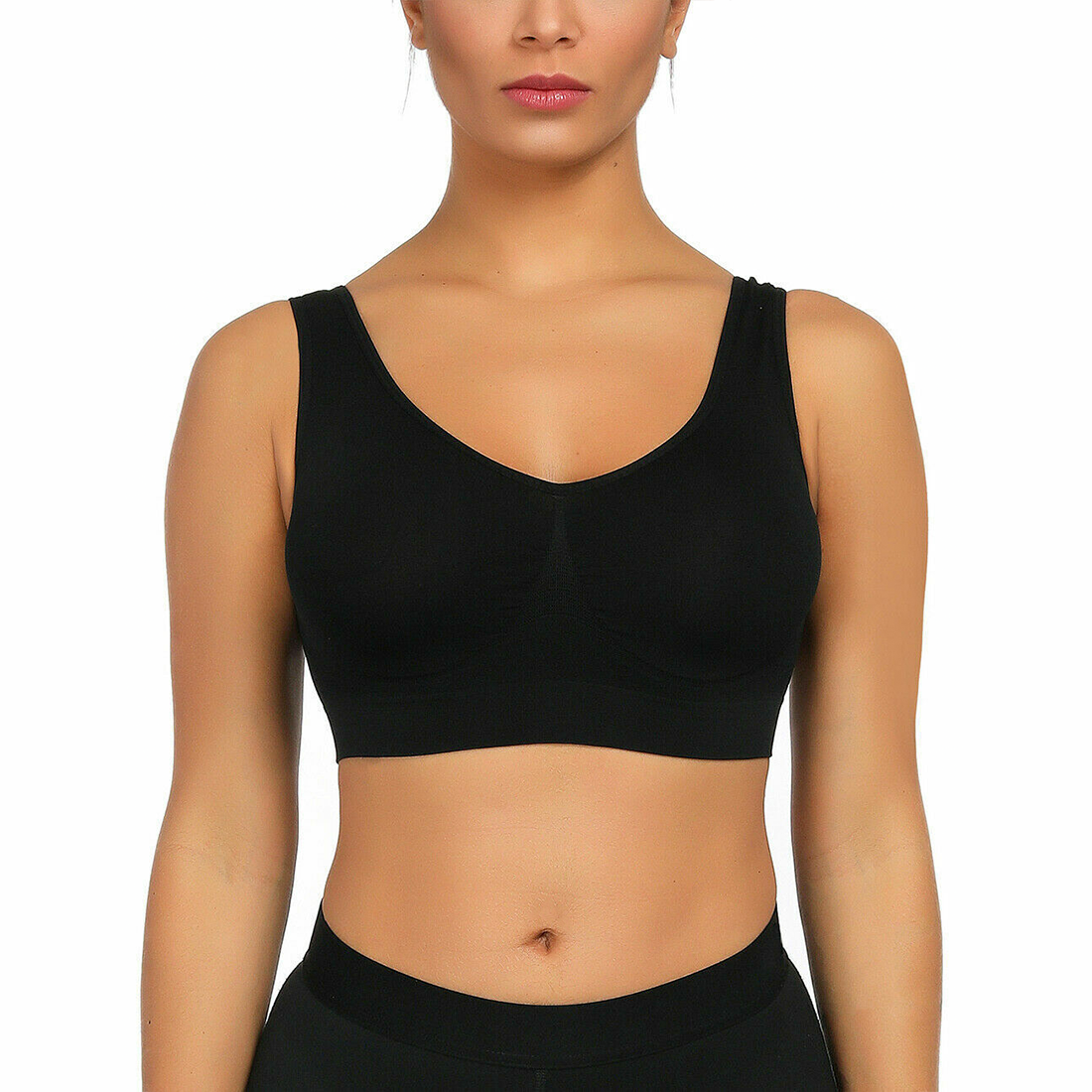 Soutien-gorge de sport Top sans armature avec épaule large respirante élastique