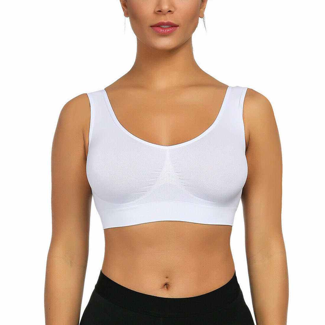 Soutien-gorge de sport Top sans armature avec épaule large respirante élastique