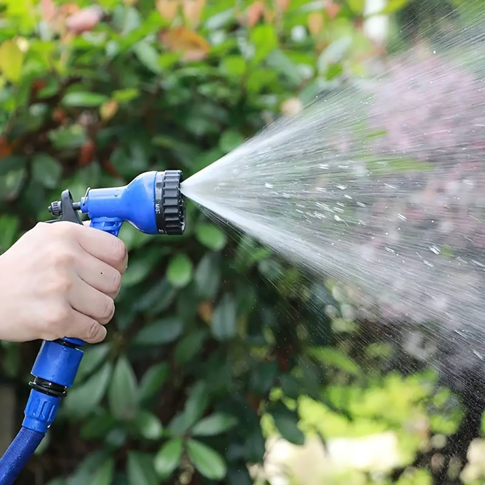 Tuyau Jardin Extensible 45m pour l'Irrigation Nettoyage avec Pistolet à 7 Jets