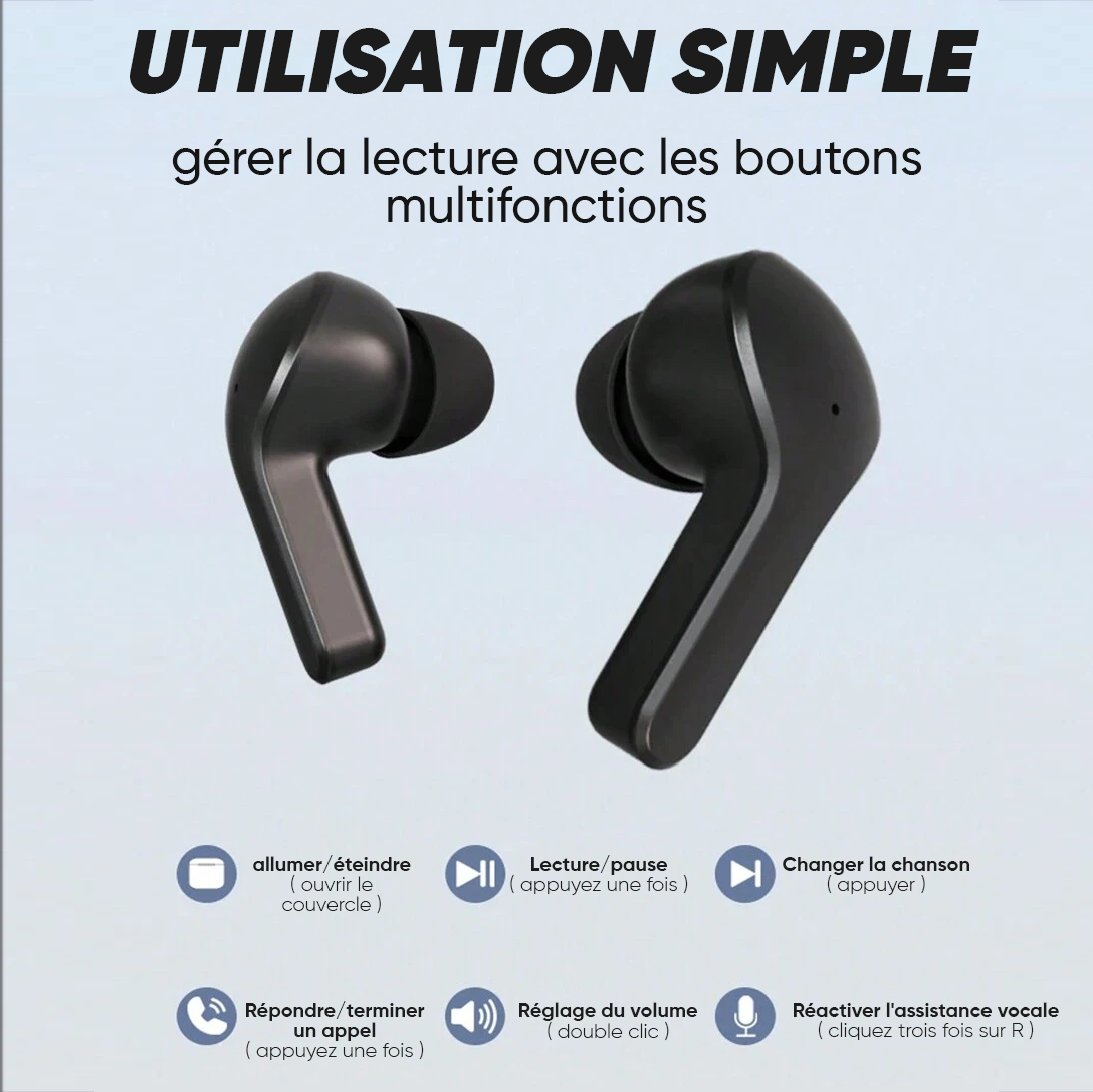 Écouteurs Ultrapods Max Bluetooth 5.3 Sans Fil Microphone Écran LED