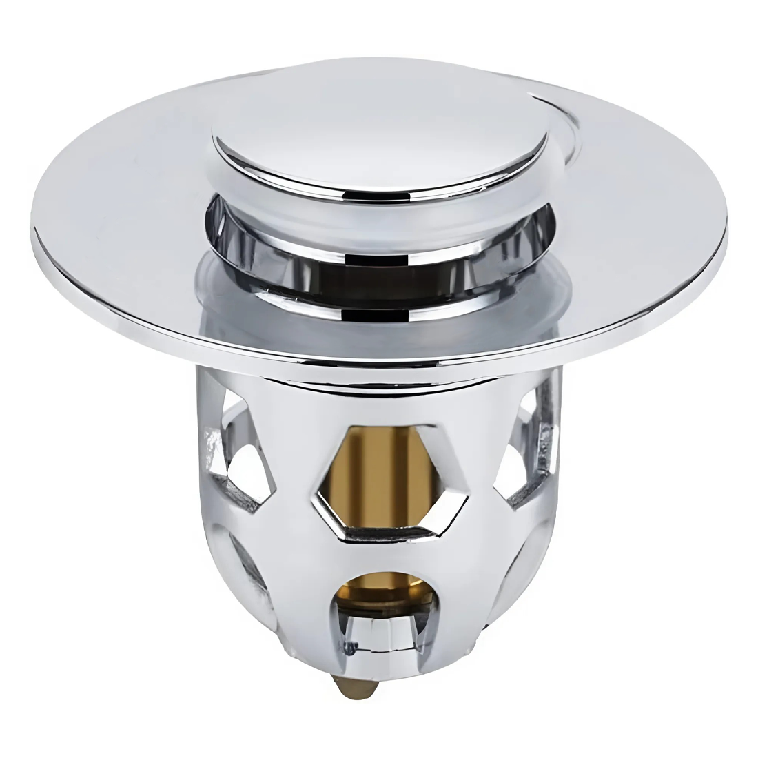 Bouchon lavabo universel système pop-up, filtre anti-blocage ABS 34-40 mm.