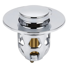 Set 2 Bouchons lavabo universel système pop-up, anti-blocage ABS 34-40 mm.