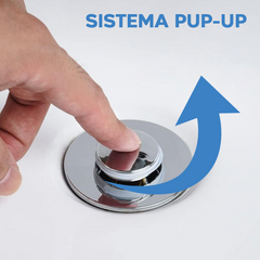 Set 2 Bouchons lavabo universel système pop-up, anti-blocage ABS 34-40 mm.