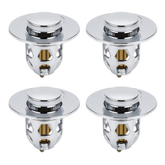 Set 4 Bouchons lavabo universel système pop-up, anti-blocage ABS 34-40 mm.