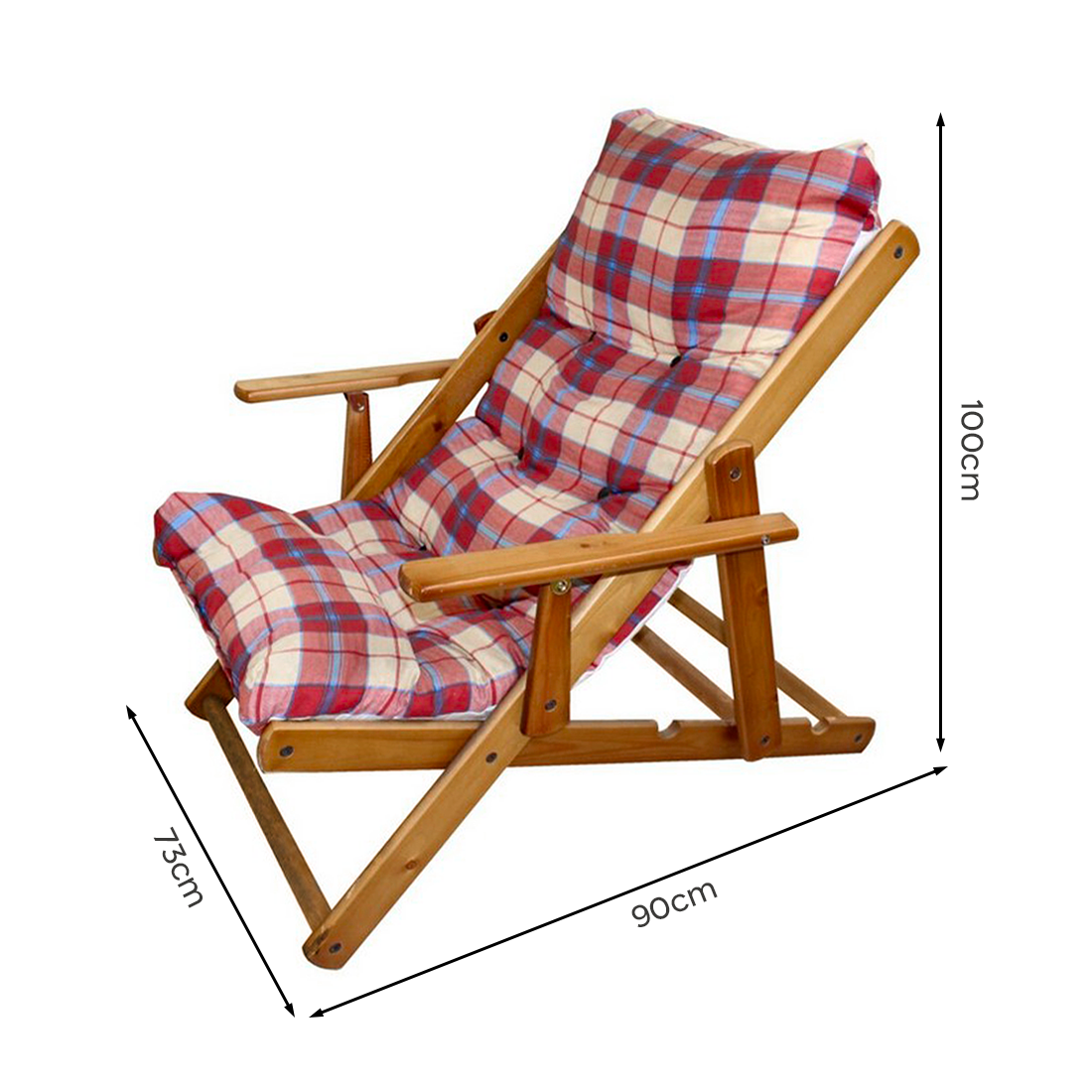MAS011 Fauteuil inclinable en hêtre Amalfi ArtLegno 108x65x60cm 2 couleurs