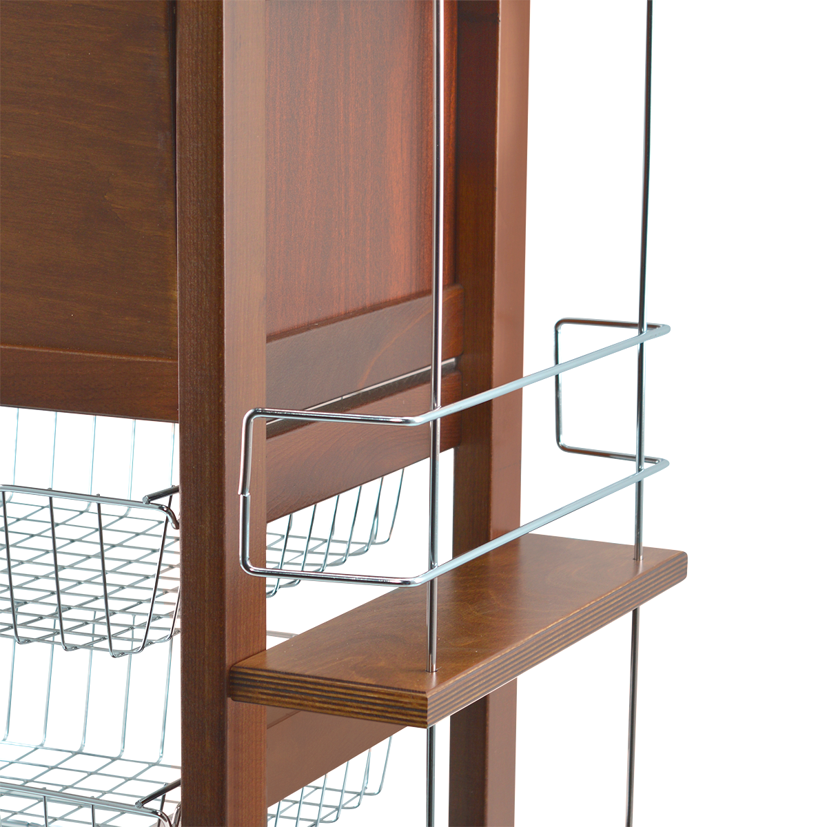 MAS017 Vesuvio Noyer Chariot 57x38x82h cm avec porte-bouteille et porte-pain