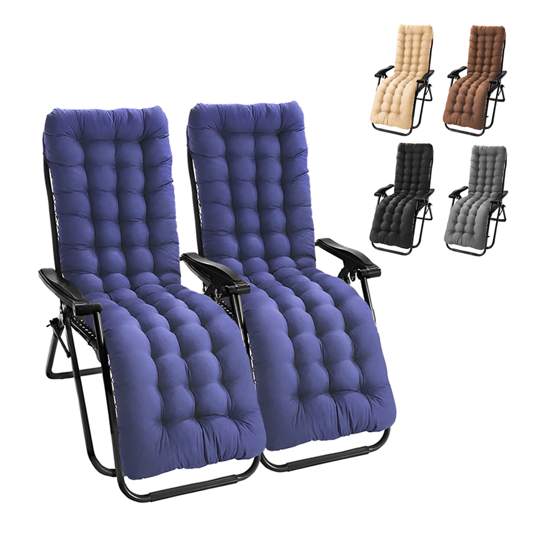 Pack 2 chaises inclinable pliable avec coussin Zéro gravité Dossier inclinable