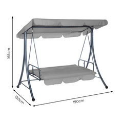 Balançoire-lit de jardin ARIZONA 3 places avec pare-soleil et structure en acier