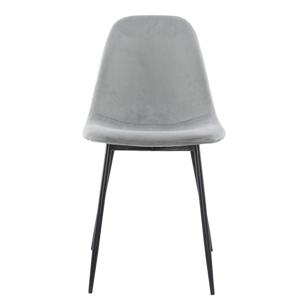 Lot de 4 chaises LOLA au design moderne en velours, structure en métal.