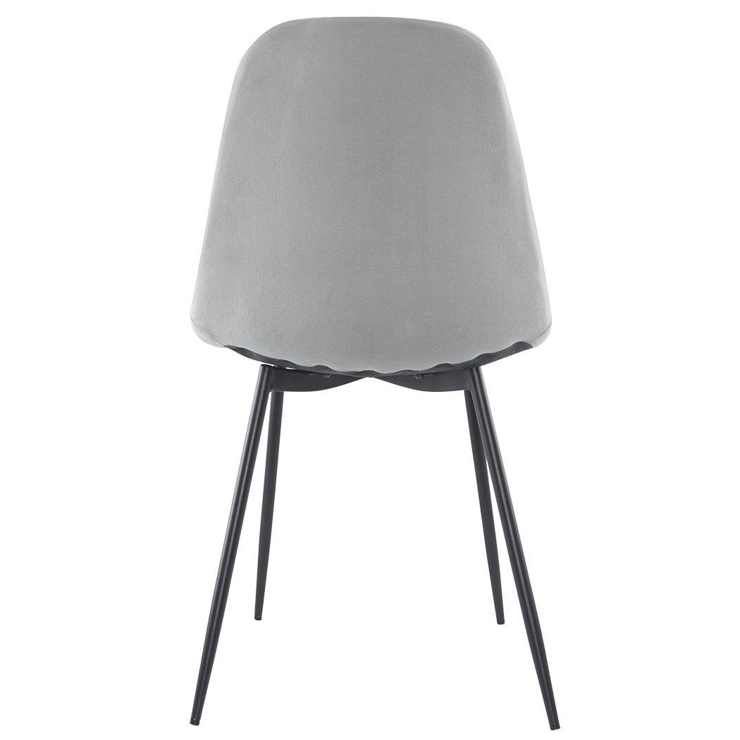 Lot de 4 chaises LOLA au design moderne en velours, structure en métal.