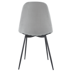 Lot de 4 chaises LOLA au design moderne en velours, structure en métal.