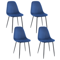 Lot de 4 chaises LOLA au design moderne en velours, structure en métal.