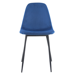 Lot de 4 chaises LOLA au design moderne en velours, structure en métal.