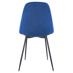 Lot de 4 chaises LOLA au design moderne en velours, structure en métal.