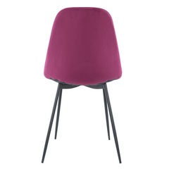 Lot de 4 chaises LOLA au design moderne en velours, structure en métal.