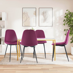 Lot de 4 chaises LOLA au design moderne en velours, structure en métal.