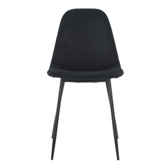 Lot de 4 chaises LOLA au design moderne en velours, structure en métal.