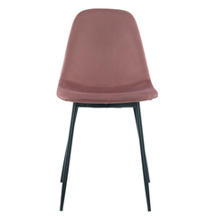 Lot de 4 chaises LOLA au design moderne en velours, structure en métal.