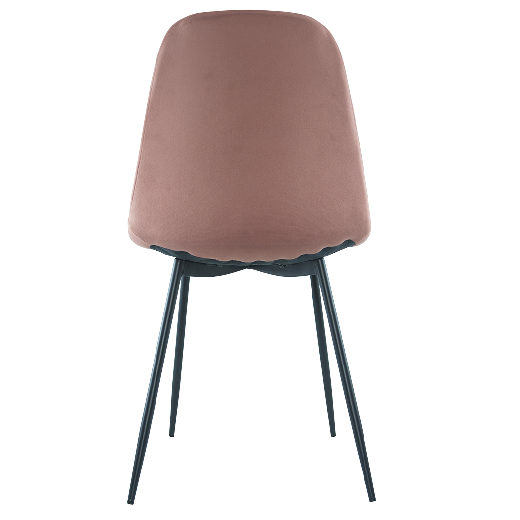 Lot de 4 chaises LOLA au design moderne en velours, structure en métal.