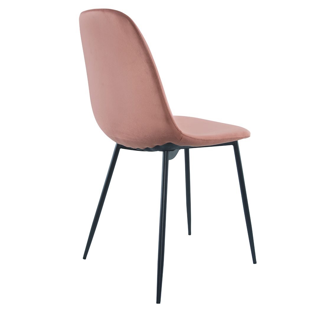 Lot de 4 chaises LOLA au design moderne en velours, structure en métal.
